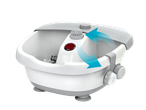Foot spa with massage rollers and brushes.