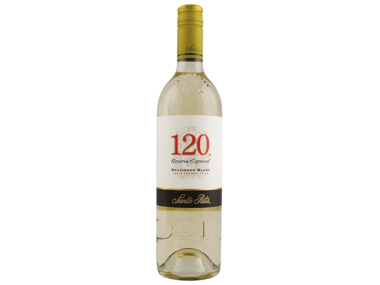 A bottle of Santa Rita 120 Reserva Especial Sauvignon Blanc wine.