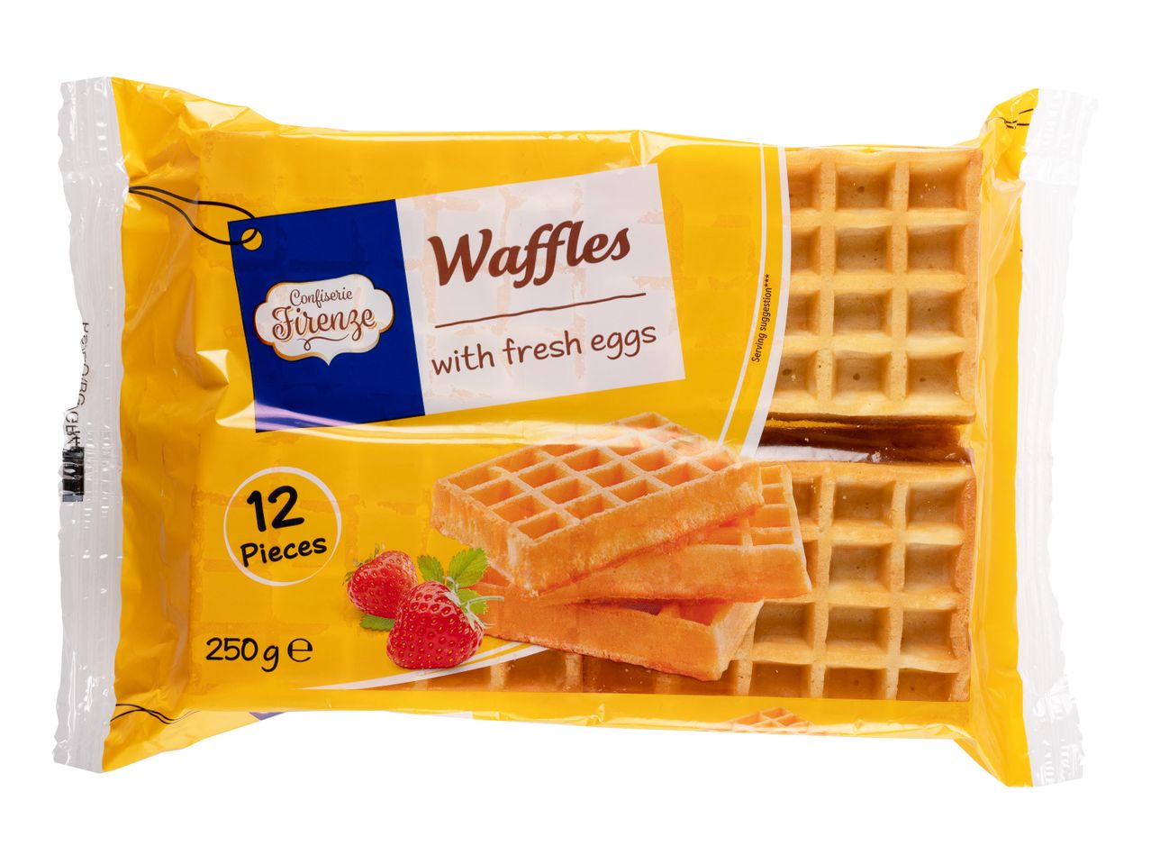 Ambalaj de vafe Confiserie Firenze cu 12 bucăți, 250g, cu ouă proaspete.