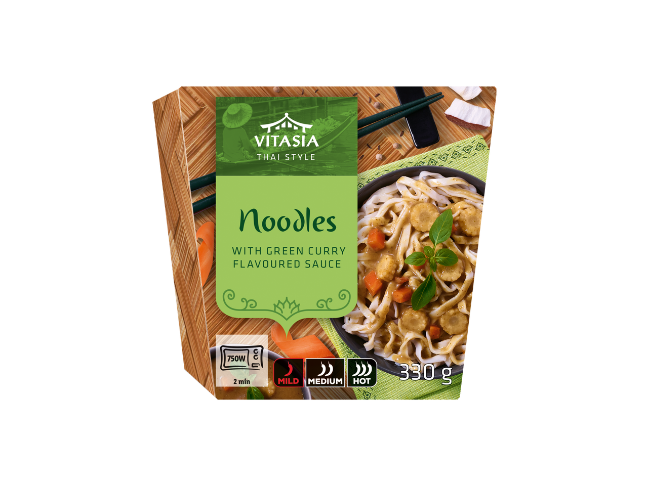 Vitasia Thai Style Noedels met groene currysaus, 330g