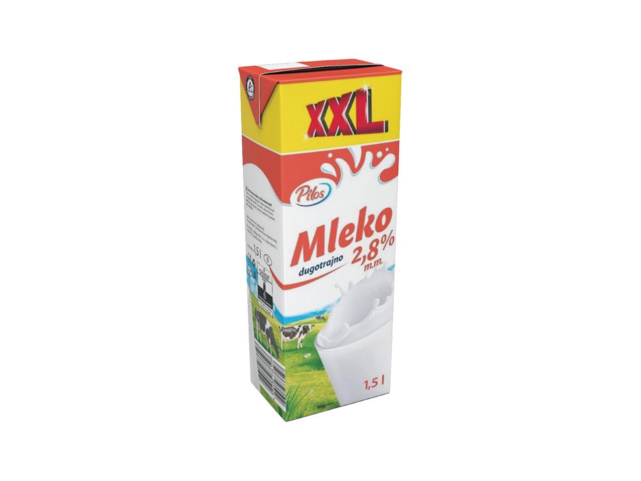 Pilos XXL dugotrajno mleko 2,8% m.m. u pakovanju od 1,5 l