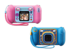 Zwei VTech Kidizoom-Kameras in Rosa und Blau.