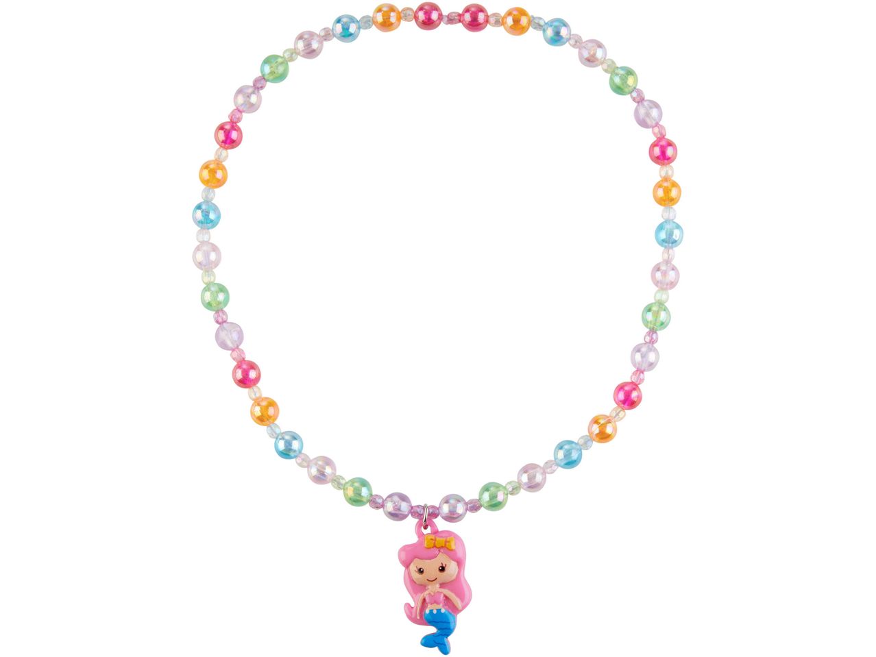 Collana di perline colorate con ciondolo a sirena