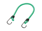A green bungee cord with hooks.