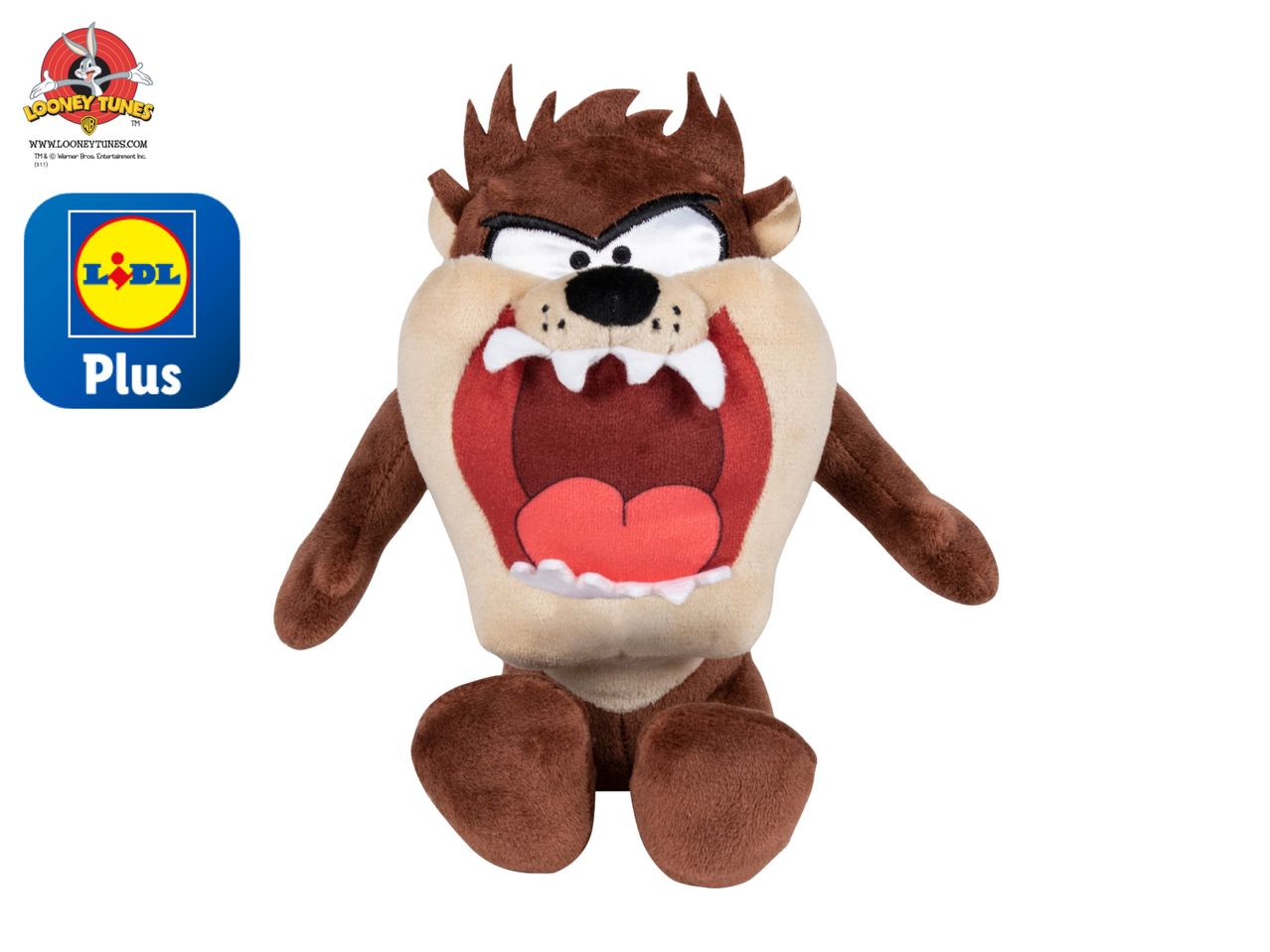 A Taz Looney Tunes plush toy from Lidl Plus.
