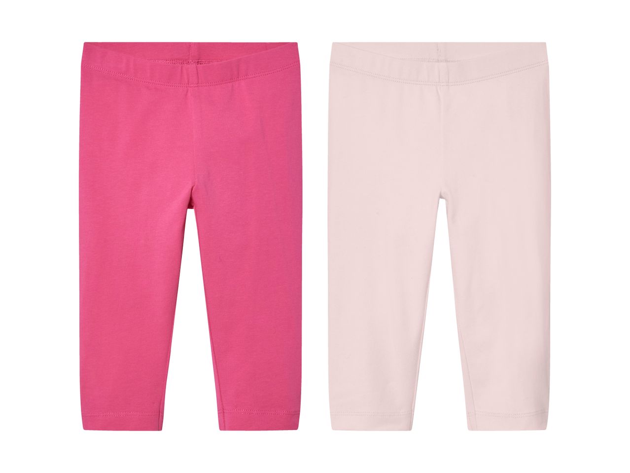 To par baby leggings i lyserød og pink.