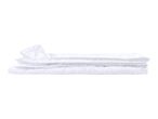 Folded white duvet or comforter, neatly stacked on a white background.
