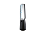 Black bladeless fan with a digital display showing '020' and control icons.