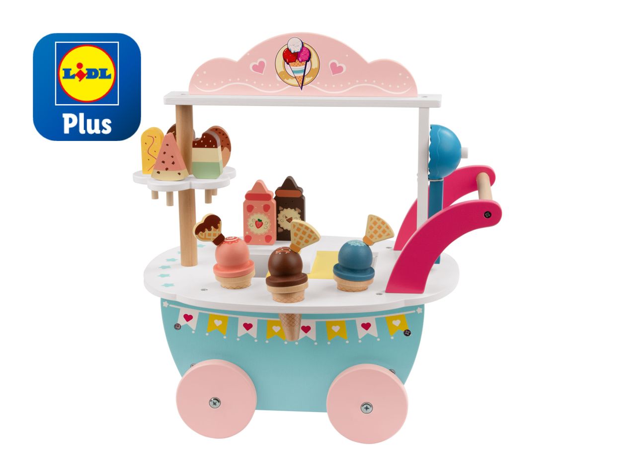 Go to full screen view: Playtive Ice Cream Cart - 18 Piece set - Image 1