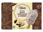 Înghețată Gelatelli premium cu ciocolată albă și biscuiți (4 bucăți)