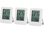 Tri Livarno termohigrometra sa prikazom 27.5°C i 56% vlažnosti.