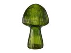 Green ribbed glass mushroom-shaped table lamp
