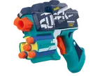 Un pistol de jucărie, model Super Rapid Fire, cu mai multe proiectile din spumă.