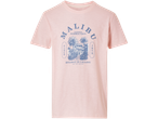 Tricou roz Malibu cu design de vară.