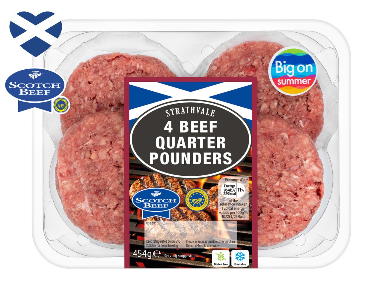 Go to full screen view: Strathvale Scotch Beef Quarter Pounders - Image 1