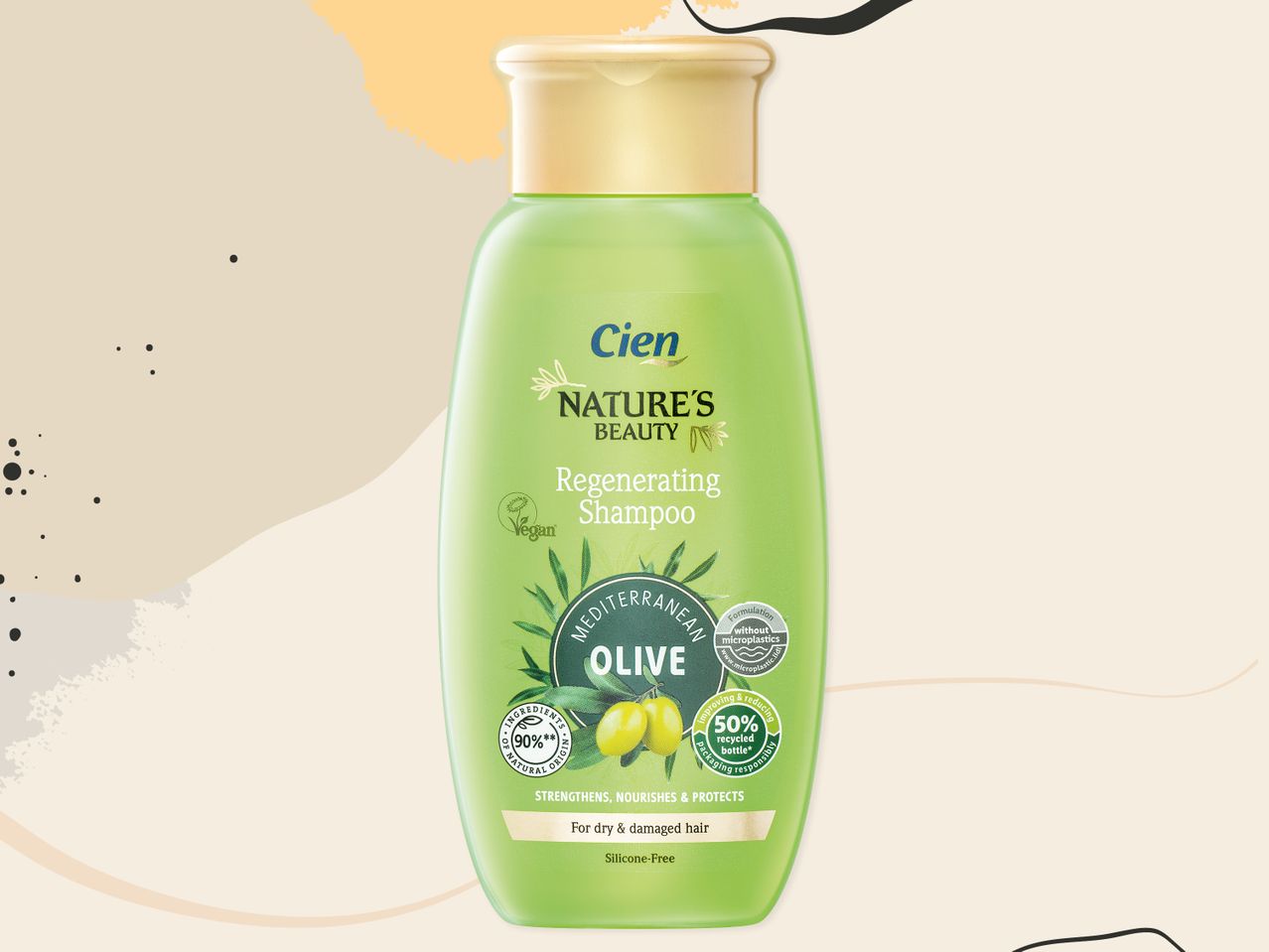 Регенериращ шампоан Cien Nature's Beauty с екстракт от маслини.