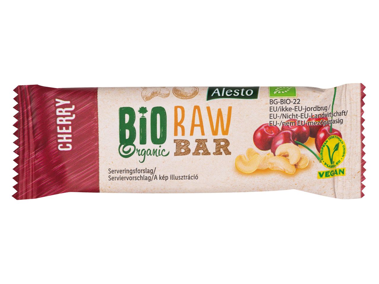 Alesto Bio Raw vegán cseresznye szelet.
