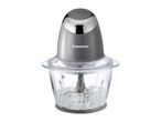 SilverCrest food chopper with a glass bowl filled with ice cubes