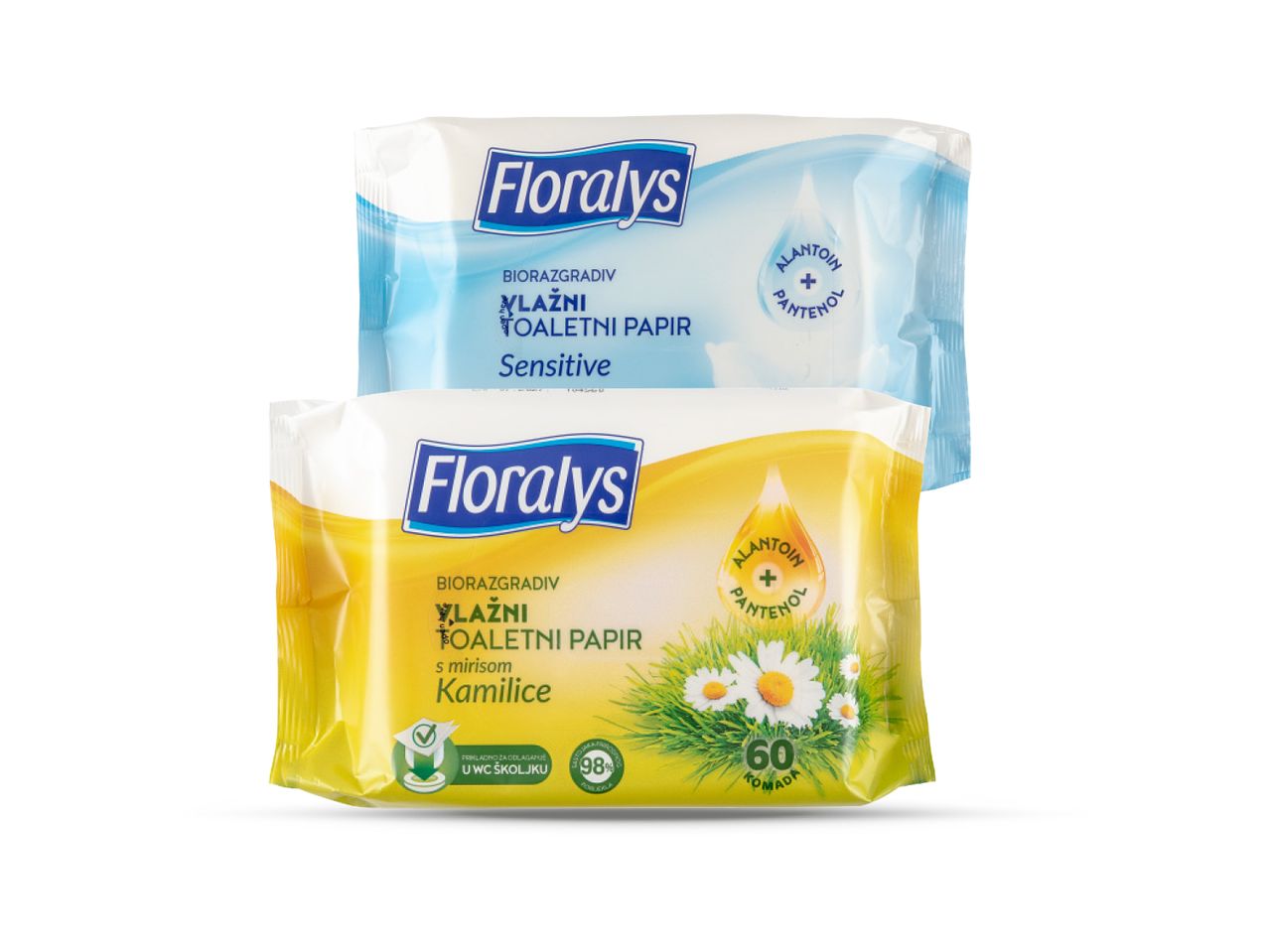 Vlažne maramice Floralis, nježne za kožu.