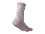 Pink and white patterned crew sock