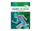 Book cover for 'Learn to Read: The human body' for ages 7+, showing a transparent human figure with highlighted joints.