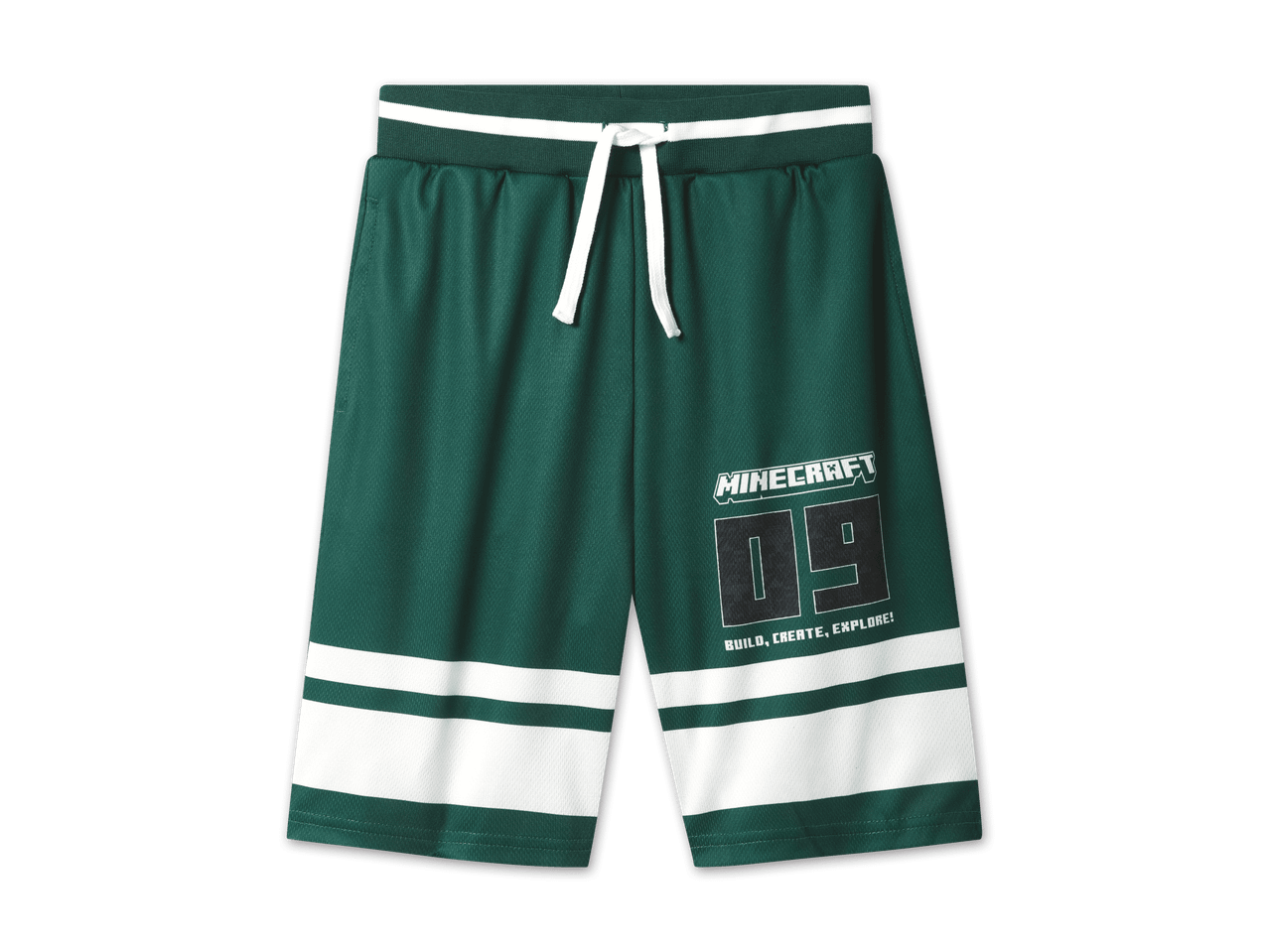 Grüne Minecraft Shorts für Jungen.