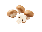Bruine champignons, één gesneden, klaar om te koken.