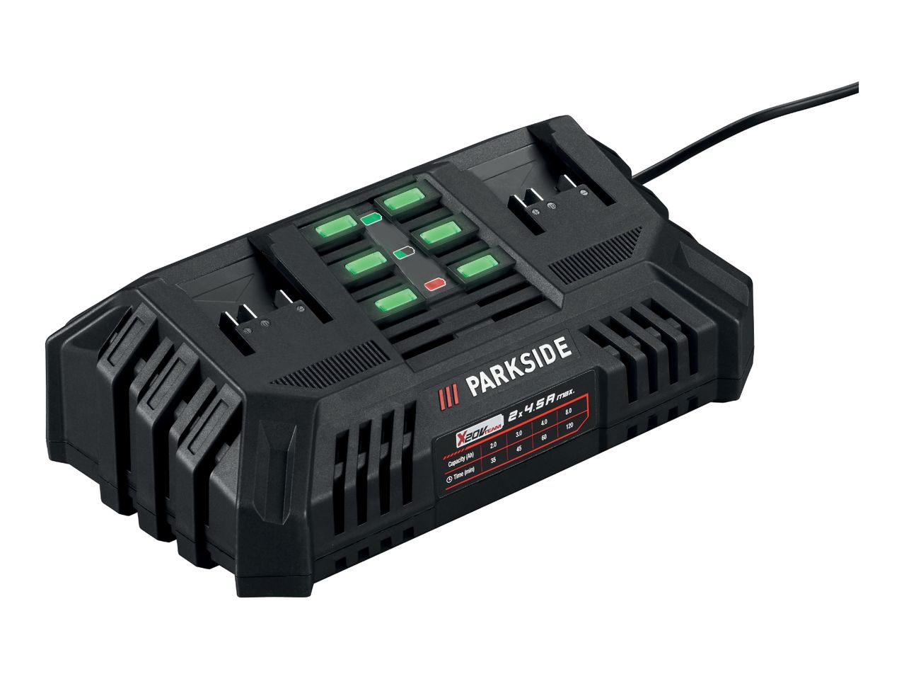 Parkside 20V Dual Battery Charger 2x 4.5A