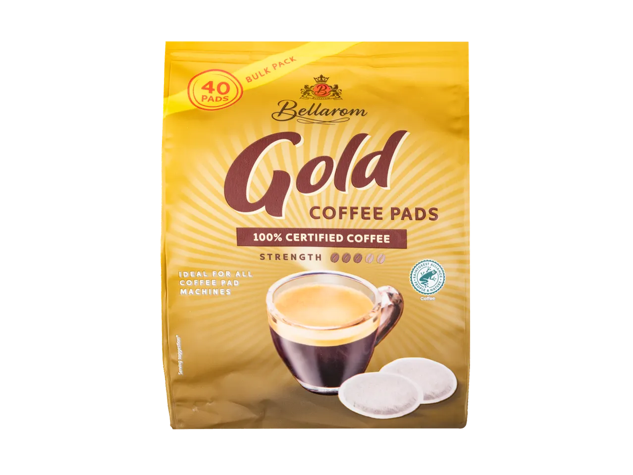 BellaRom Gold: 40 capsule de cafea, 100% cafea certificată.