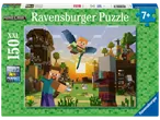 Minecraft Ravensburger 150-piece XXL puzzle for ages 7+ featuring Steve, Alex, and illagers.