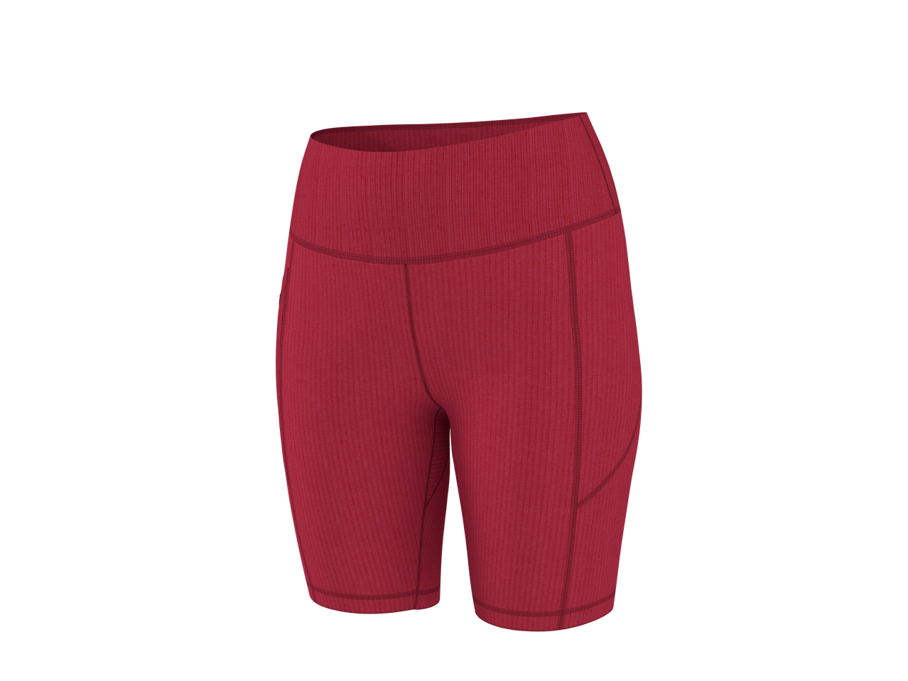 CRIVIT moteriški trumpi tamprės raudonos spalvos, su briaunotu audiniu.