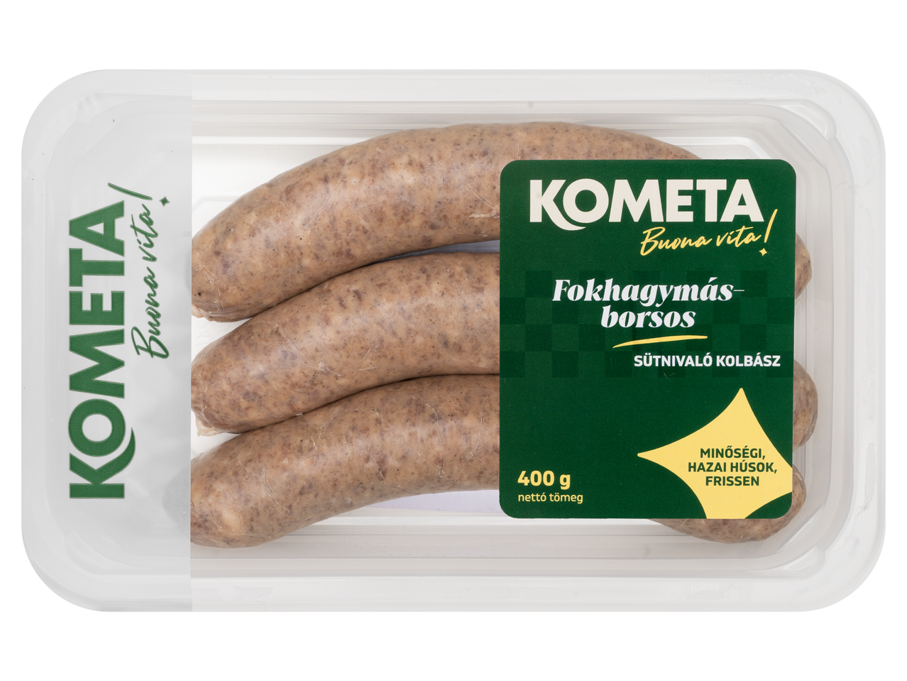 Kometa Fokhagymás-borsos SÜTNIVALÓ KOLBÁSZ, 400g