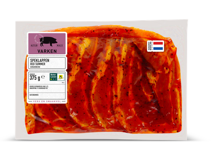 Speklap gemarineerd of kip-BBQ-worst piri piri