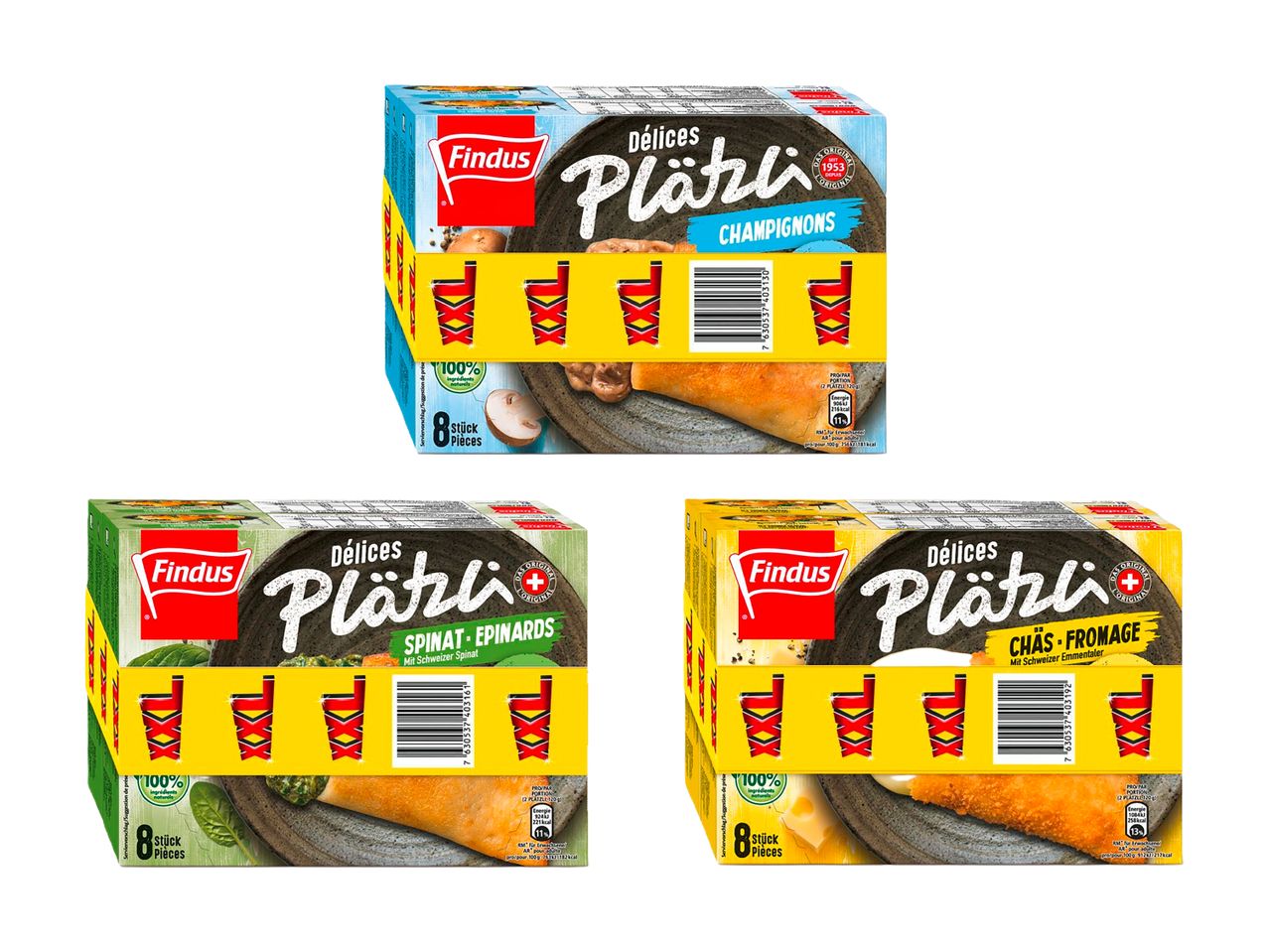 Trois boîtes de plats préparés Platha, aux saveurs variées.