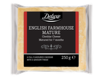 Deluxe English Farmhouse laagerdunud Cheddari juust, 250g pakend.
