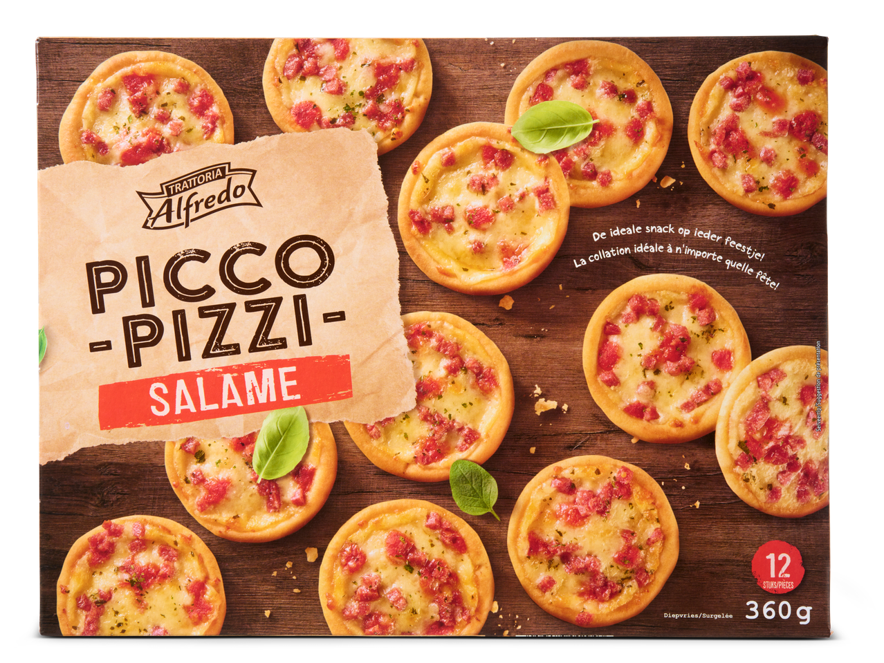 Trattoria Alfredo Picco Pizzi Salame: 12 mini-pizza's met salami.
