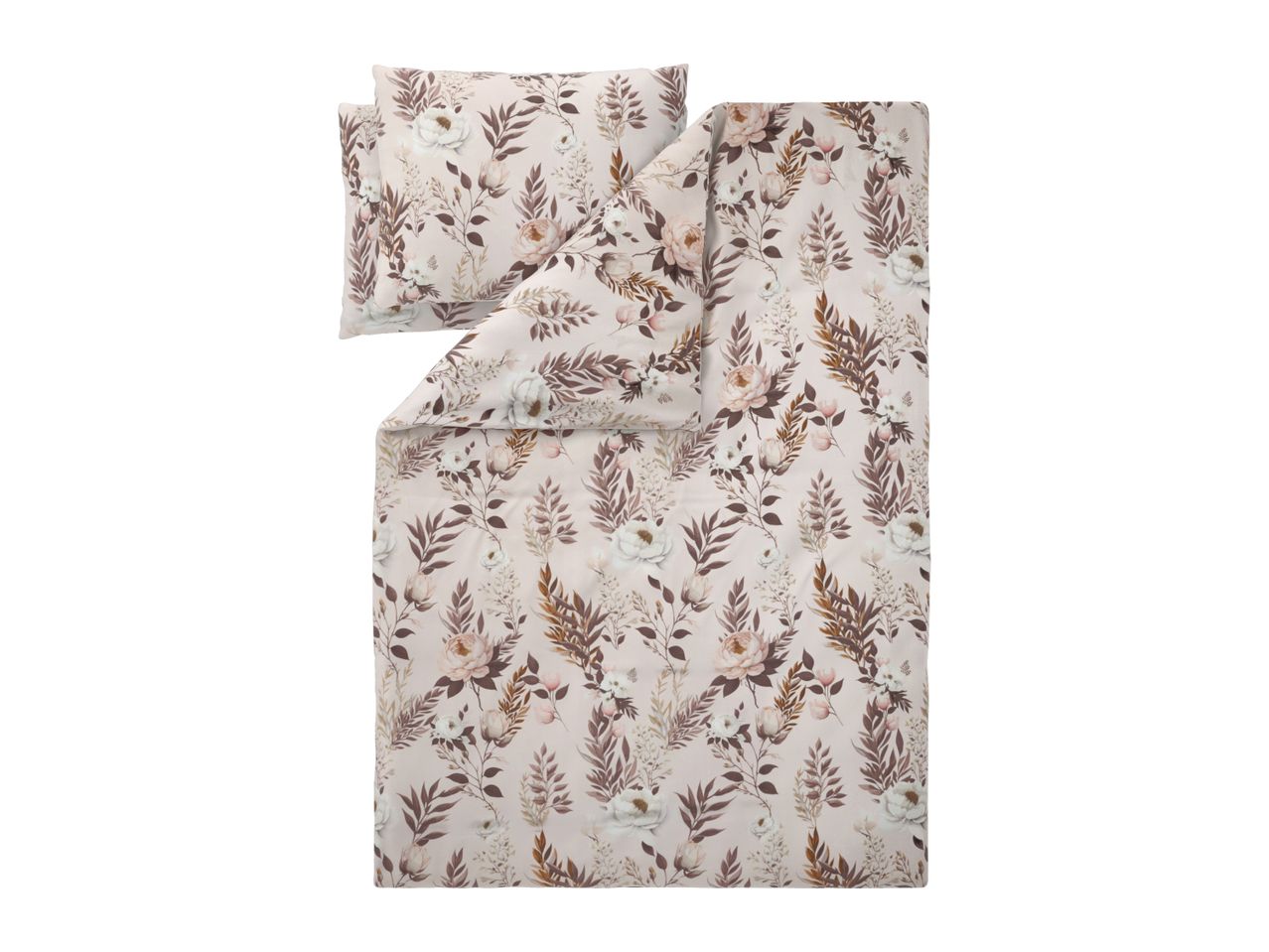 Floral patterned duvet cover and pillowcase set
