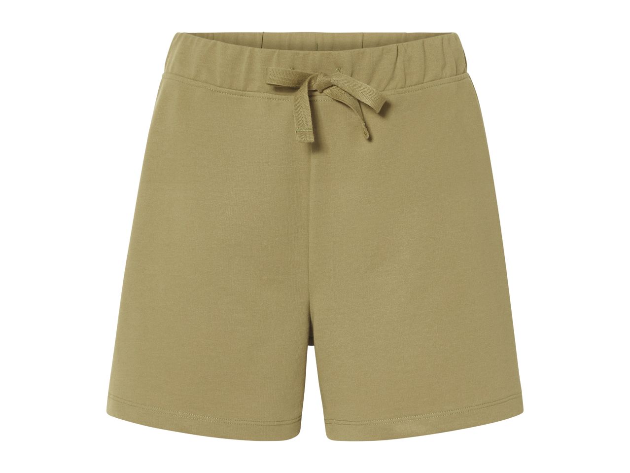 Khaki drawstring shorts.