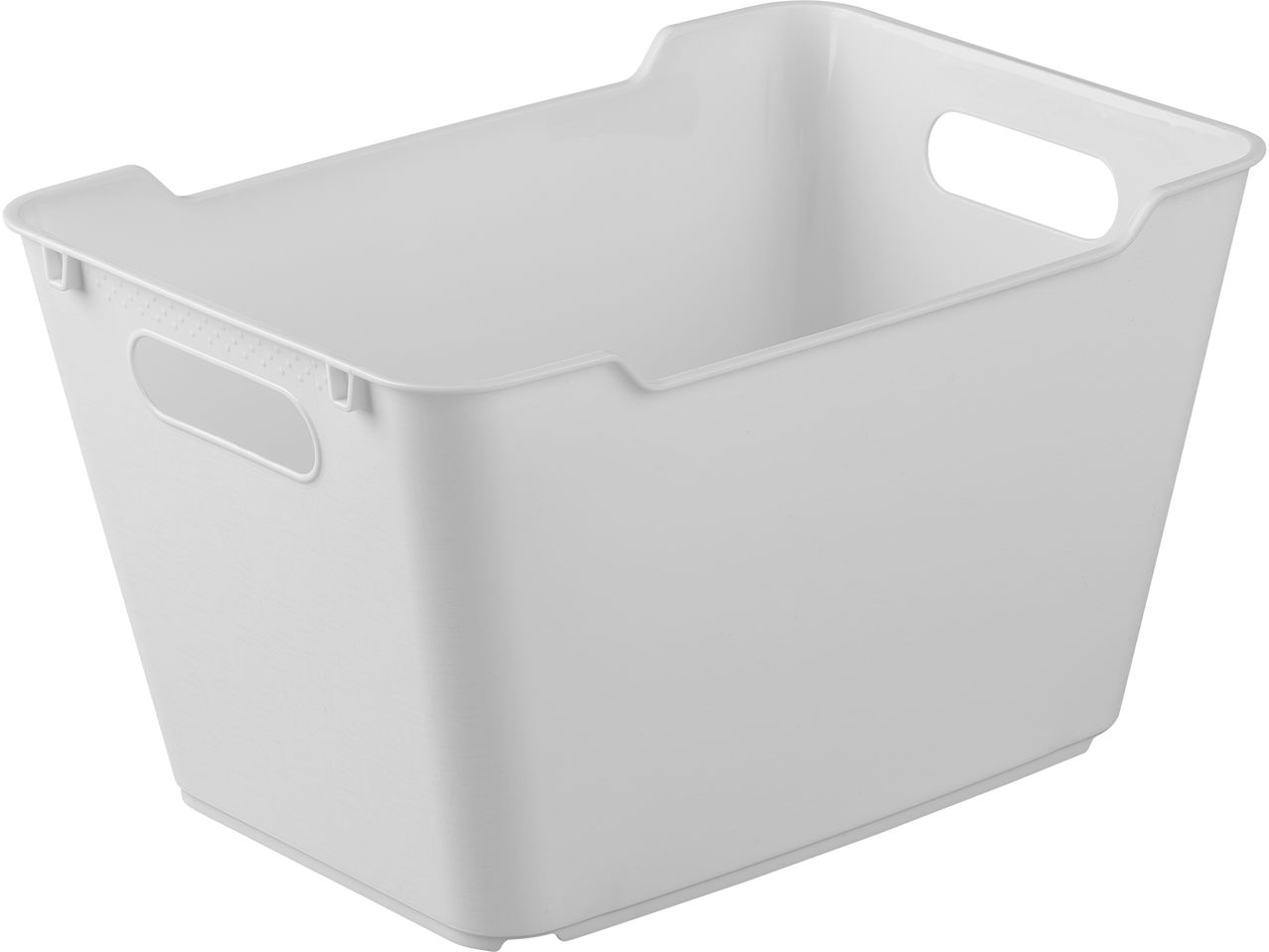 Contenitore di plastica bianco per la casa.
