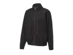 O jachetă neagră Puma pentru femei cu fermoar și manșete elastice.