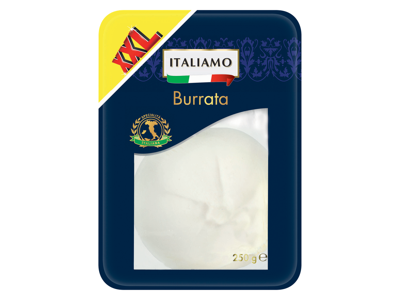 Realamo Burrata cheese in a package.