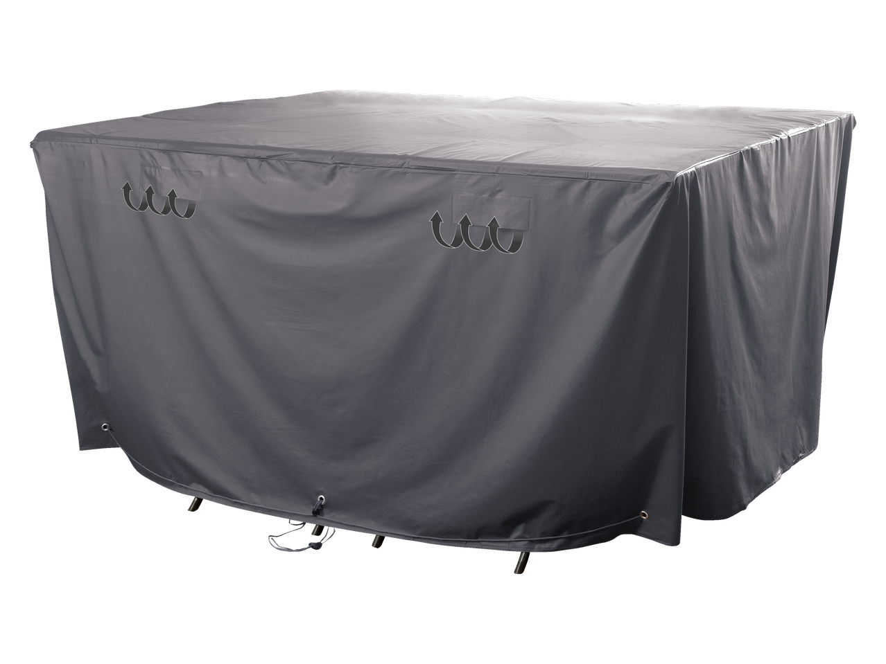 Graue Garten Tisch Abdeckung.