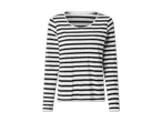 Schwarz-weiß gestreiftes Langarmshirt