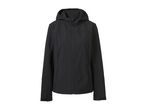 Women's black softshell jacket with a hood