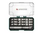 Parkside precision knife set with various blades and handle in a case.