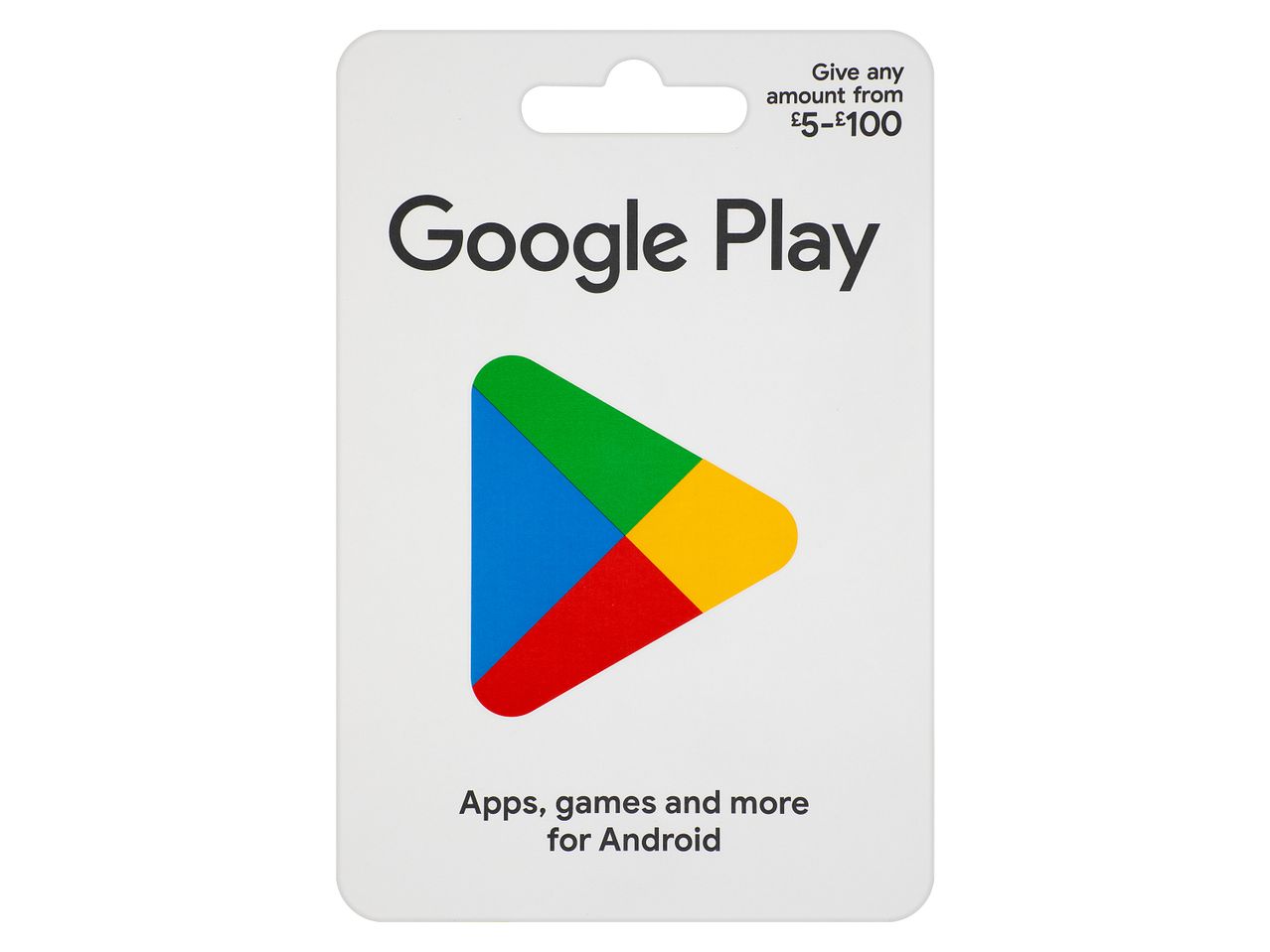Google Play gift card for Android apps and games.