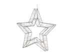 Silver wireframe star decoration with warm white LED lights