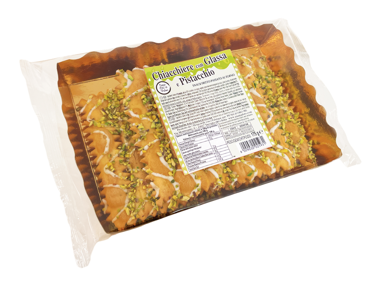 Chiacchiere con glassa al pistacchio