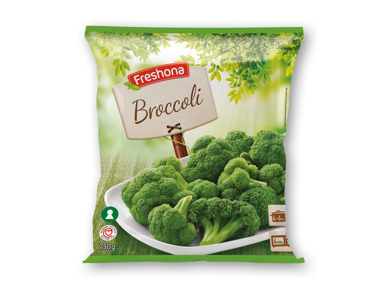 En pose frossen Fresona broccoli (750g).