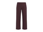 Dark red wide-leg trousers with a flat waistband and vertical seams down the front.